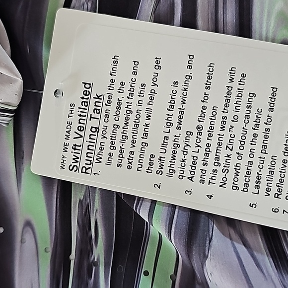 * NWT Lululemon Swift Ventilated Running Tank Top Paint Glide Warp Multi - Picture 4 of 9